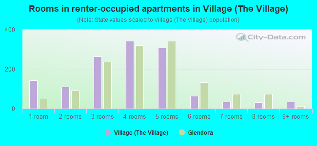 Rooms in renter-occupied apartments in Village (The Village)