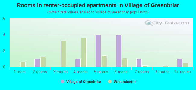 Rooms in renter-occupied apartments in Village of Greenbriar