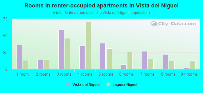 Rooms in renter-occupied apartments in Vista del Niguel