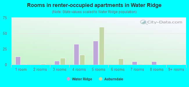 Rooms in renter-occupied apartments in Water Ridge