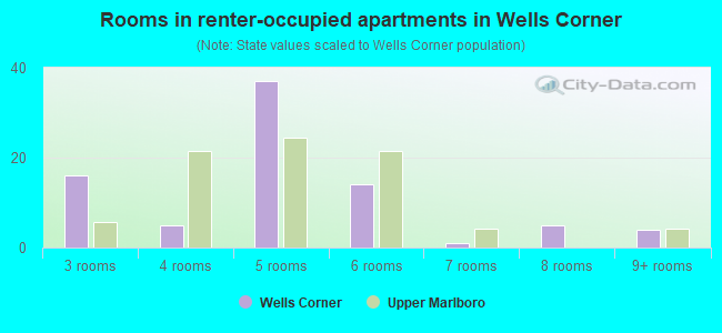 Rooms in renter-occupied apartments in Wells Corner