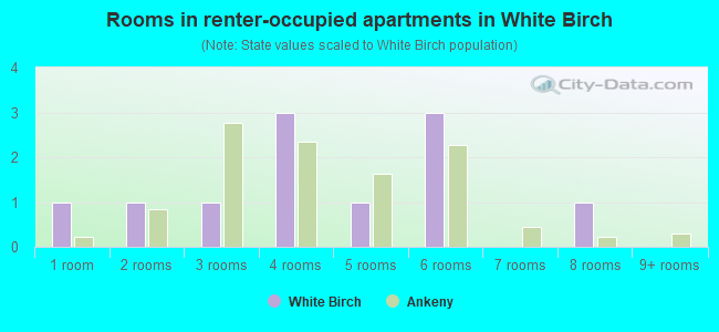 Rooms in renter-occupied apartments in White Birch