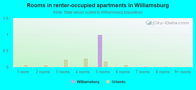 Rooms in renter-occupied apartments in Williamsburg