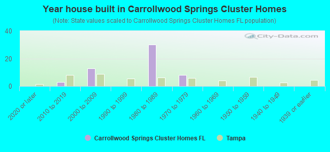 Year house built in Carrollwood Springs Cluster Homes