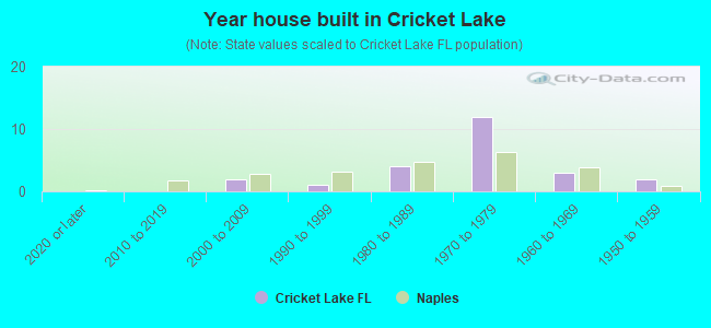 Year house built in Cricket Lake