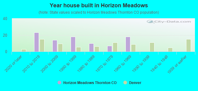 Year house built in Horizon Meadows
