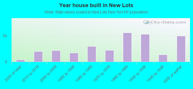 Year house built in New Lots