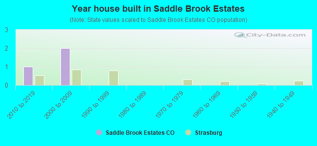 Year house built in Saddle Brook Estates