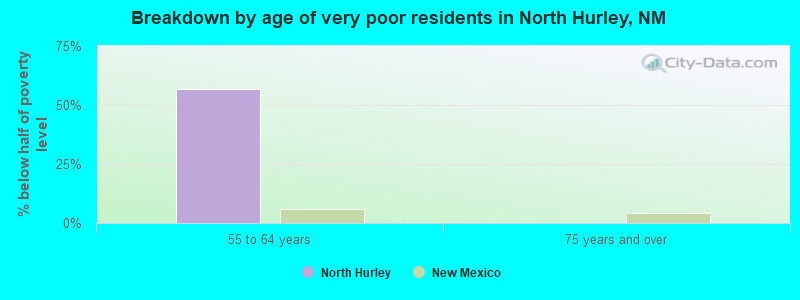 Breakdown by age of very poor residents in North Hurley, NM