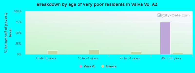Breakdown by age of very poor residents in Vaiva Vo, AZ