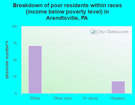 Breakdown of poor residents within races (income below poverty level) in Arendtsville, PA