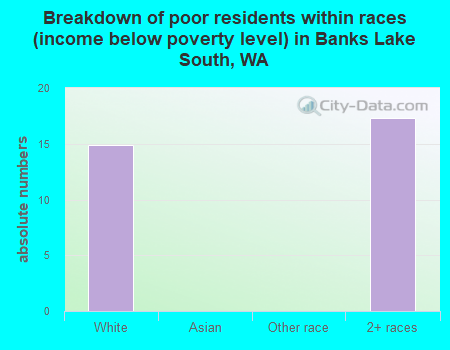 Breakdown of poor residents within races (income below poverty level) in Banks Lake South, WA