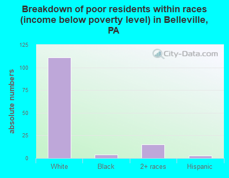 Breakdown of poor residents within races (income below poverty level) in Belleville, PA