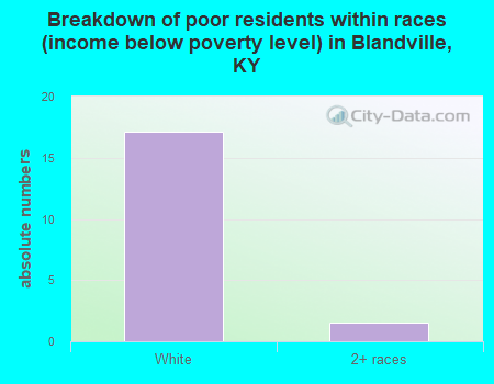 Breakdown of poor residents within races (income below poverty level) in Blandville, KY