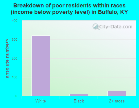 Breakdown of poor residents within races (income below poverty level) in Buffalo, KY