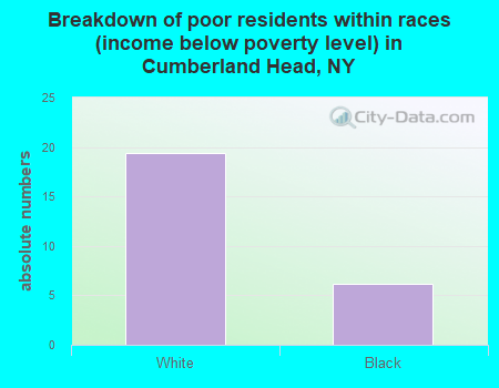 Breakdown of poor residents within races (income below poverty level) in Cumberland Head, NY