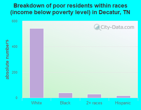 Breakdown of poor residents within races (income below poverty level) in Decatur, TN
