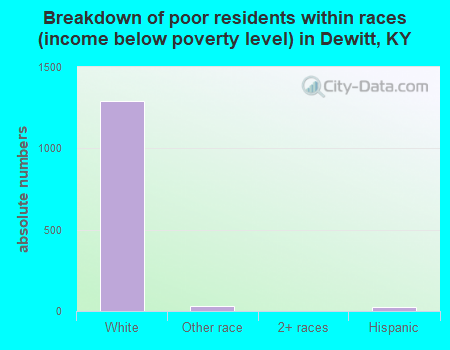 Breakdown of poor residents within races (income below poverty level) in Dewitt, KY