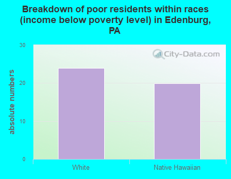 Breakdown of poor residents within races (income below poverty level) in Edenburg, PA