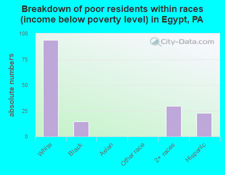 Breakdown of poor residents within races (income below poverty level) in Egypt, PA