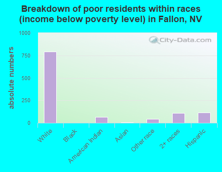 Breakdown of poor residents within races (income below poverty level) in Fallon, NV