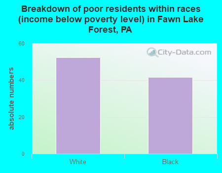 Breakdown of poor residents within races (income below poverty level) in Fawn Lake Forest, PA