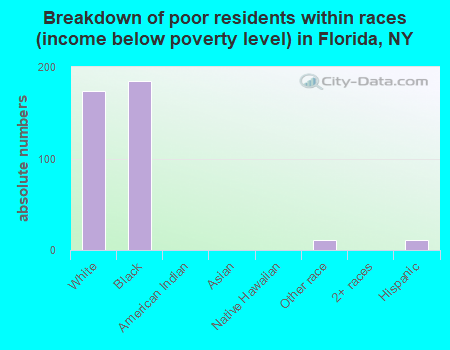 Breakdown of poor residents within races (income below poverty level) in Florida, NY