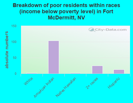 Breakdown of poor residents within races (income below poverty level) in Fort McDermitt, NV