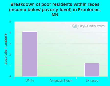 Breakdown of poor residents within races (income below poverty level) in Frontenac, MN