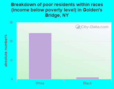 Breakdown of poor residents within races (income below poverty level) in Golden's Bridge, NY