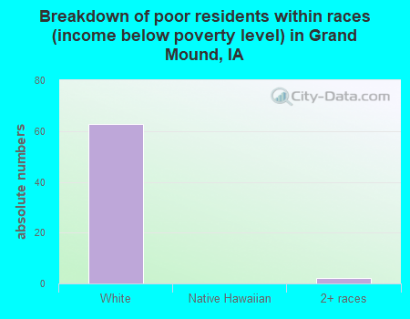 Breakdown of poor residents within races (income below poverty level) in Grand Mound, IA