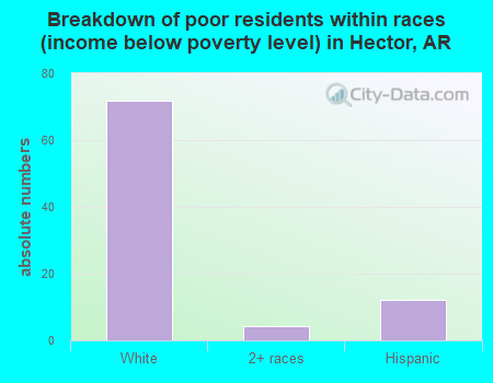 Breakdown of poor residents within races (income below poverty level) in Hector, AR