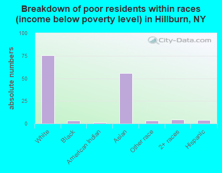 Breakdown of poor residents within races (income below poverty level) in Hillburn, NY