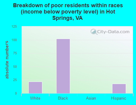 Breakdown of poor residents within races (income below poverty level) in Hot Springs, VA