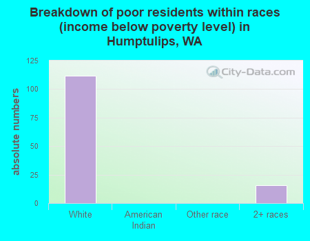 Breakdown of poor residents within races (income below poverty level) in Humptulips, WA