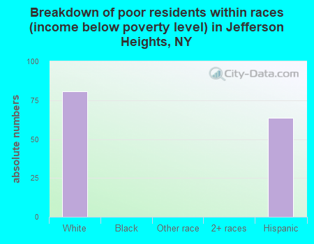 Breakdown of poor residents within races (income below poverty level) in Jefferson Heights, NY