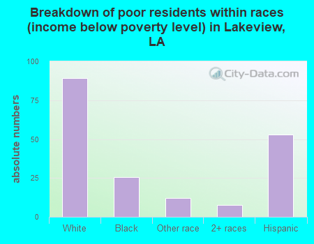 Breakdown of poor residents within races (income below poverty level) in Lakeview, LA