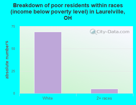 Breakdown of poor residents within races (income below poverty level) in Laurelville, OH