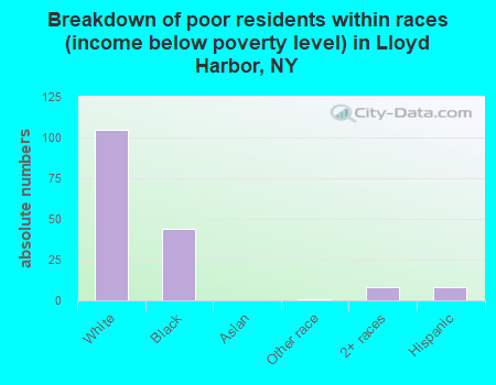Breakdown of poor residents within races (income below poverty level) in Lloyd Harbor, NY