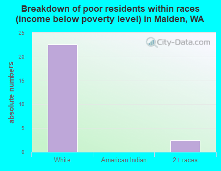 Breakdown of poor residents within races (income below poverty level) in Malden, WA