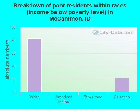 Breakdown of poor residents within races (income below poverty level) in McCammon, ID