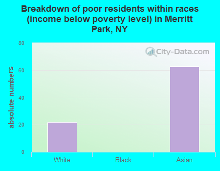 Breakdown of poor residents within races (income below poverty level) in Merritt Park, NY