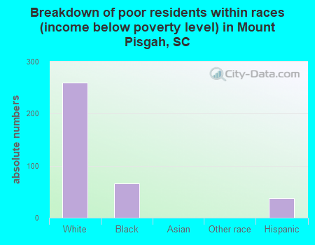 Breakdown of poor residents within races (income below poverty level) in Mount Pisgah, SC