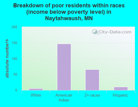 Breakdown of poor residents within races (income below poverty level) in Naytahwaush, MN