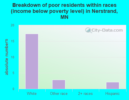 Breakdown of poor residents within races (income below poverty level) in Nerstrand, MN