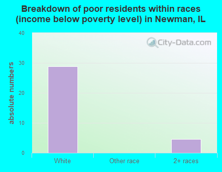 Breakdown of poor residents within races (income below poverty level) in Newman, IL