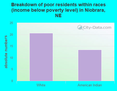 Breakdown of poor residents within races (income below poverty level) in Niobrara, NE