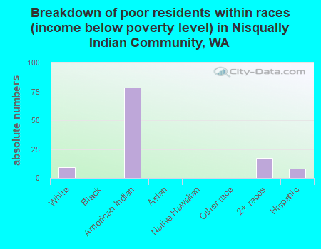 Breakdown of poor residents within races (income below poverty level) in Nisqually Indian Community, WA