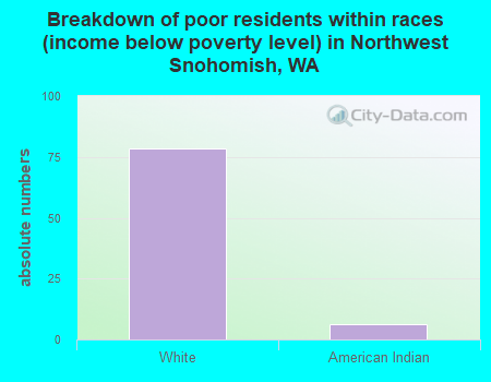Breakdown of poor residents within races (income below poverty level) in Northwest Snohomish, WA