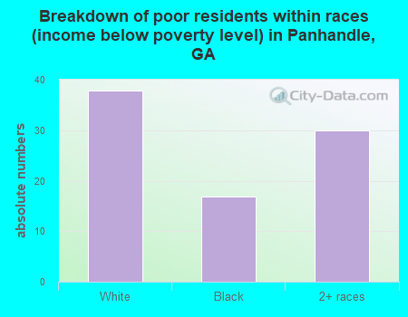 Breakdown of poor residents within races (income below poverty level) in Panhandle, GA